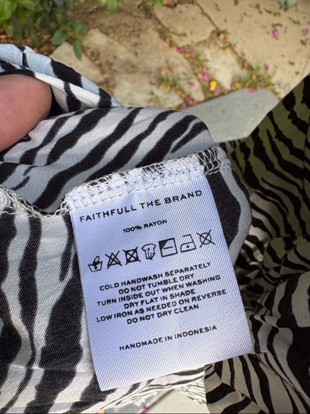 Faithfull The Brand Zebra Print Black & White Midi Dress Size 4 - Picture 12 of 12